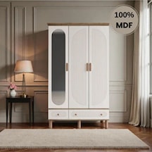 Comiet Sally 3 Kapaklı Aynalı Çekmeceli Mdf Gardırop Aytaşı