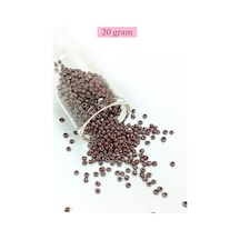 Dökme Cam Kum Boncuk 8/0 3 Mm - 20 Gram - Parlak Koyu Kestane - Bnc168 Diğer