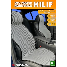 S-dizayn Oto Koltuk Koruyucu Kılıf Çizgili Füme Beyaz Universal 2+1 Parça Ön Arka A+ Kalite