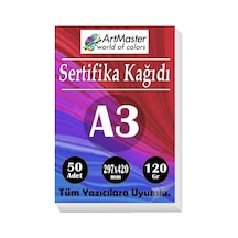 A3 Sertifika Kağıdı 50 Adet 120 Gram Kalın Fotokopi Kağıdı Tüm Yazıcılara Uyumlu 29.7x42 Cm Kal