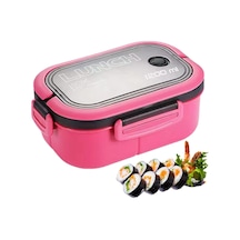 1200 Ml 2 Katlı 6 Bölmeli Bpa'sız Pp Plastik Sefer Tası Ve Beslenme Çantası - Hava Kilitli Bento Lunch Box, Çatal Ve Kaşık Dahil Pembe Çok Renkli