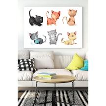 Pster16521 Kediler Tasarım Çocuk Odası Kanvas Tablo 50 X 70 7/8 Yaş