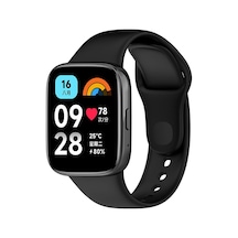 Xiaomi Redmi Watch 3 Active Uyumlu Spor Şık Tasarımlı Kayış Yumuşak Jel Kayış Kordon Siyah