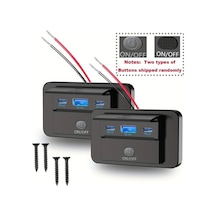 Boatshop1 2 Paket Üç Portlu Usb Araba Hızlı Şarj Soketi Qc3.0 Pd3.0 Araba Şarj Cihazı Tip-c Anahtarı Rv Tekne Kamyon Motosiklet Otobüs İçin