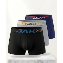 Jakoft Classic Pamuklu Erkek Boxer 3'lü Paket Siyah - Gri - Lacivert