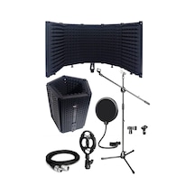 Midex Pf-43X Set Mikrofon Ses Yalıtım Paneli Stand Filtre Shock M