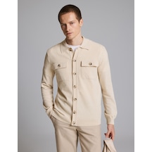 Pierre Cardin Bej Regular Fit Triko Hırka 50330129-vr011