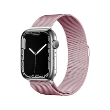 Apple Uyumlu  Watch  7/8/9 41mm Kordon Metal Tel-örgü İşlemeli Kordon