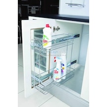 Tezgah Altı Yandan Raylı Frenli Şişelik &amp Deterjan 20 Cm. Modül S2213