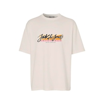 Bej Jack & Jones Erkek T-shirt 12255650 001