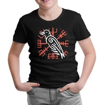 Viking Logo - Karga Siyah Çocuk Tshirt