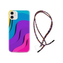 Apple Uyumlu iPhone 12 Mini Kılıf Rasta Boyun Askılı Renk Cümbüşü 1631
