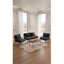 Balkon, Bahçe, Cafe Metal Koltuk Takımı 2 1 1 Sehpalı 50x80 Antrasit