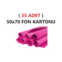 25 Adet 50x70 Cm Fuşya Renkli Fon Kartonu Rulo Canlı Renk Büyük Boy Anaokulu Kreş Okul
