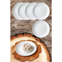 6 Adet Beyaz Melamin 25cm Tatlı,pasta Tabağı Sığ Tabak Günlük Kullanım Için Hesaplı Kase Altı 25