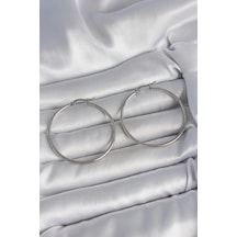316 Çelik Gümüş Renk 43 Mm Halka Model Kadın Küpe - Tj-bkp10516 Çok Renkli