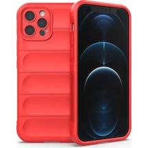 Newface Apple iPhone Uyumlu 12 Pro Max Kılıf Optimum Silikon - Kırmızı Diğer