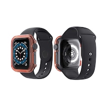 Ekılıf - Apple Uyumlu Watch 38mm - Kasa Ve Ekran Koruyucu Watch Gard 03 - Turuncu