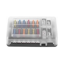 Led Uyarı Işıklı 12 Yollu Bıçak Sigorta Kutusu - Pbt Blok Sigorta Tablosu Ve Etiket Seti Oto, Karavan, Tekne Uyumlu