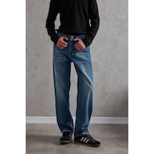 Erkek Baggy Jean Pantolon Koyu Mavi Erkek Baggy Jean Pantolon Koyu Mavi