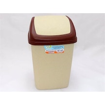 Polytime P Sallanır Kapak Ofis Banyo Mutfak Bahçe Çöp Kutusu Kovası / 35 Litre / Krem / 57x38x30 Cm.