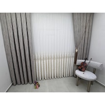 Nivemeshome Nova Gold Detaylı 1/3 Pileli Tül Perde Apm 450x280