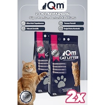 Qm Aktif Karbonlu Süper Premium Bentonit Kedi Kumu 10 L X 2 Adet