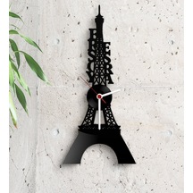 Kişiye Özel Eyfel Kulesi Tasarımlı Ahşap Duvar Saati - 2