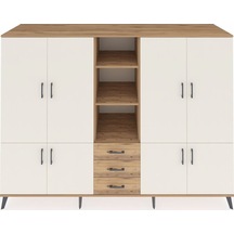 Kronos Dolap 11 Raflı 3 Çekmeceli 8 Kapaklı 220x59x163 Çam-aytaşı Çam-aytaşı/çam