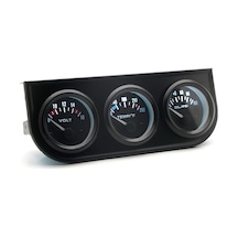 Besthome1 52mm Üçlü Gösterge: Voltaj, Su Sıcaklığı, Yağ Basıncı - Krom Kaplama, Siyah Kadran Fahrenheit