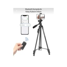 Apple Uyumlu iPhone  12 Pro Max  Np-3180s 129 Cm Tripod Bluetooth Kumandalı Profesyonel Tripod