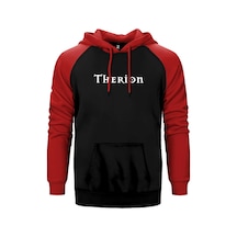Therion Logo Kırmızı Renk Reglan Kol Kapşonlu Sweatshirt Kırmızı