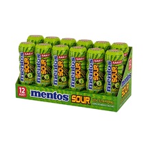 Mentos Sour Yeşil Elma Aromalı Şekersiz Tatlandırıcılı Ekşi Draje Sakız 30 Gr X 12 Adet-366