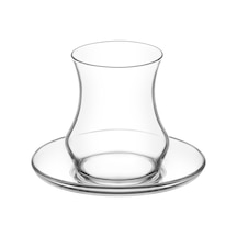 LAV Eda Cam Çay Seti 6 Kişilik 170 ml (6 Çay Bardağı, 6 Çay Tabağı)