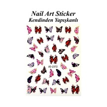 Nail Art Sticker Kendinden Yapışkanlı, Tırnak Süsleme, Tırnak Dövmesi Stikır 2372 Çok Renkli-2372