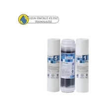 Purefer Açık Kasa Çif Sedimentli Sertifikalı 3 Lü Ön Filtre Seti