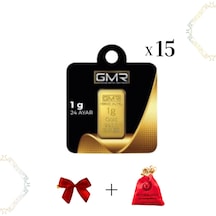 15 Adet 1 Gr 24 Ayar  Altın Gmr
