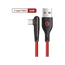 Besthome1 120w Usb Type-c 90 Derece Dirsek Hızlı Şarj Kablosu Huawei Mate 40/30 Xiaomi Samsung Uyumluk Kırmızı 2m