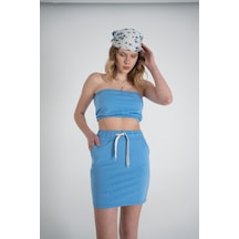 Holly Lolly Straplez Crop Toa Büstiyer Mavi