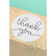 90 Adet Thank You Teşekkür Etiketi Beyaz Minimal 3x3cm St2015 Çok Renkli