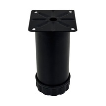 Cateksss Tablalı Ayarlı Metal Dolap Tezgah Baza Sehpa Koltuk Kanepe Ayağı Texture Siyah Çap:51 Mm 12 Cm - 30 Lu Paket