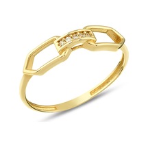 Debora Jewelry 14 Ayar Altın Zincir Model Zirkon Taşlı Yüzük