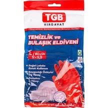 Tgb Mutfak Bulaşık Temizlik Ev İş Eldiveni Kırmızı No: 8 M 1 Çift