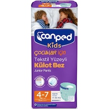 Canped Kids Çocuklar İçin Tekstil Yüzeyli Külot Bez 17-30 KG 4-7 Yaş 9 Adet