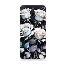 Xiaomi Redmi 8 Uyumlu Beyaz Güller Sessizliği Desenli Silikon Kılıf Çok Renkli