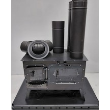 Kamp Sobası Odun/kömür Yakıtlı, Cam Kapaklı, Baca Borulu