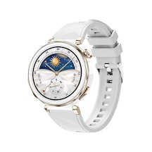 Zore Huawei Watch Gt5 Pro 42mm Uyumlu Krd-129 Silikon Kordon Strap Kayış-beyaz