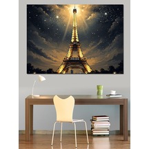 Ahşap Tablo Gece Parıldayan Eyfel Kulesi Paris