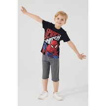 Spiderman The Heroic Man Siyah Erkek Çocuk Kapri Takım Siyah