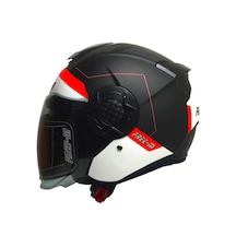 Motosiklet Yarım Kask Double Güneş Vizörlü Siyah Ece Sertifikalı Abs Material Motorcu Kaskı Fast Çok Renkli